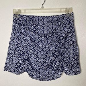Soybu Blue Geometric Floral Ruched Workout Skort Size Small